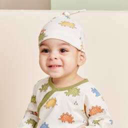 Kissy Love-Boys Ivory Dino Knot Hat | Childrensalon Outlet