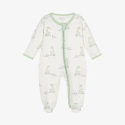Kissy Love-Boys Ivory Giraffe Cotton Babygrow | Childrensalon Outlet