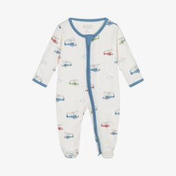 Kissy Love-Boys Ivory Helicopter Cotton Sleepsuit | Childrensalon Outlet