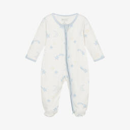Kissy Love-Boys Ivory Star Pattern Babygrow | Childrensalon Outlet