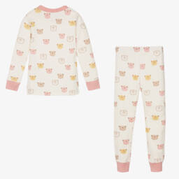 Kissy Love-Girls Cream & Pink Bear Pyjamas | Childrensalon Outlet