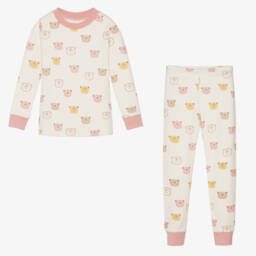 Kissy Love-Girls Cream & Pink Bear Pyjamas | Childrensalon Outlet