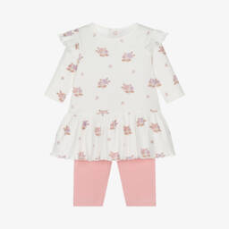Kissy Love-Girls Floral Cotton Dress Ensemble | Childrensalon Outlet