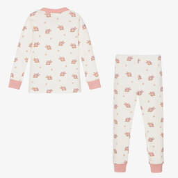 Kissy Love-Girls Floral Ivory Cotton Pyjamas | Childrensalon Outlet
