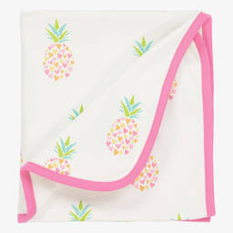 Kissy Love-Girls Ivory Fancy Pineapples Blanket (73cm) | Childrensalon Outlet