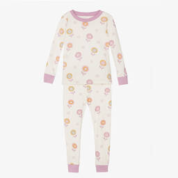 Kissy Love-Кремовая пижама из хлопка пима с цветами | Childrensalon Outlet