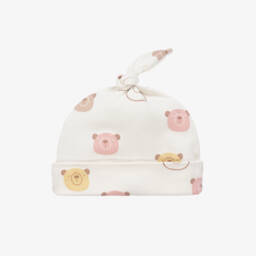 Kissy Love-Girls Ivory Pima Cotton Teddy Hat | Childrensalon Outlet