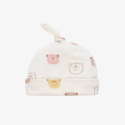 Kissy Love-Girls Ivory Pima Cotton Teddy Hat | Childrensalon Outlet