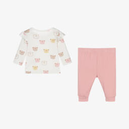 Kissy Love-Girls Pink Bear Cotton Outfit | Childrensalon Outlet