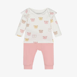 Kissy Love-Girls Pink Bear Cotton Outfit | Childrensalon Outlet