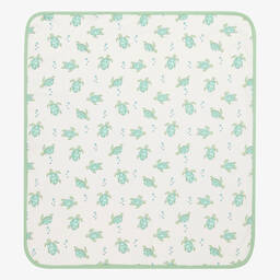 Kissy Love-Ivory Cotton Playful Turtles Blanket (73cm) | Childrensalon Outlet
