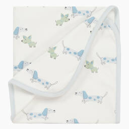 Kissy Love-Ivory Puppy Fun Baby Blanket (73cm) | Childrensalon Outlet