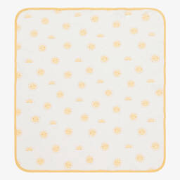 كيسي لاف-بطانية قطن بيما لون عاجي وأصفر للأطفال (73 سم) | Childrensalon Outlet