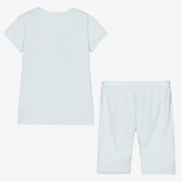 لا بيرلا-بيجاما شورت مودال جيرسي لون أزرق باهت للبنات | Childrensalon Outlet