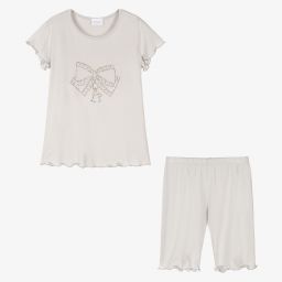 La Perla-Серая короткая пижама из модала для девочек | Childrensalon Outlet