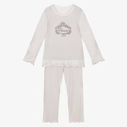 لا بيرلا-بيجاما مودال جيرسي لون رمادي فاتح للبنات | Childrensalon Outlet