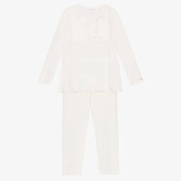 لا بيرلا-بيجاما مودال جيرسي لون عاجي للبنات | Childrensalon Outlet