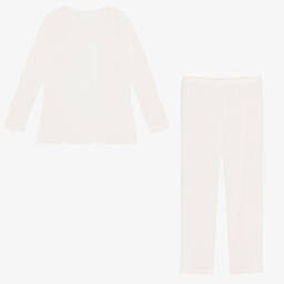 لا بيرلا-بيجاما مودال جيرسي لون عاجي للبنات | Childrensalon Outlet