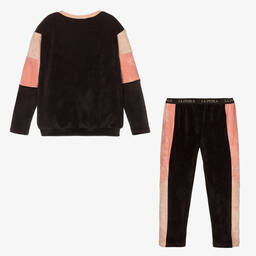 La Perla-Розово-черный спортивный костюм для девочек | Childrensalon Outlet