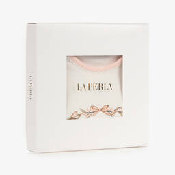 لا بيرلا-شورت قطن جيرسي لون زهري وعاجي للبنات | Childrensalon Outlet