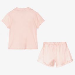 La Perla-Girls Pink Silk Short Pyjamas | Childrensalon Outlet