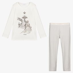 La Perla-Ivory & Grey Modal Pyjamas | Childrensalon Outlet