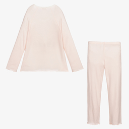 لا بيرلا-بيجاما مودال جيرسي لون عاجي وزهري للبنات | Childrensalon Outlet