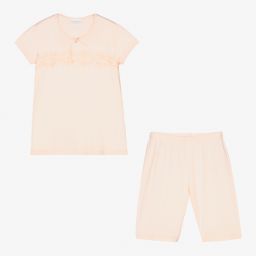 La Perla-Короткая розовая пижама из хлопка | Childrensalon Outlet