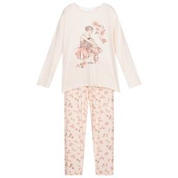 La Perla-Розовая пижама из модала с цветочным рисунком | Childrensalon Outlet