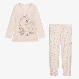 لا بيرلا-بيجاما مودال جيرسي لون زهري باهت للبنات | Childrensalon Outlet