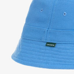 Lacoste-Blue Cotton Logo Bucket Hat | Childrensalon Outlet