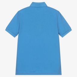 لاكوست-توب بولو قطن عضوي لون أزرق للأولاد | Childrensalon Outlet