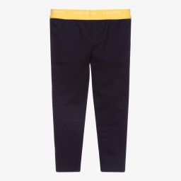 Lacoste-Blue Piqué Logo Leggings | Childrensalon Outlet
