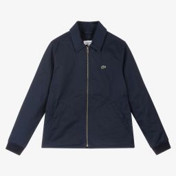 لاكوست-Boys Blue Cotton Jacket | Childrensalon Outlet