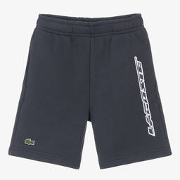 Lacoste-Boys Blue Cotton Logo Shorts | Childrensalon Outlet