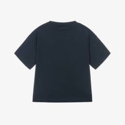 Lacoste-Boys Blue Crocodile Cotton Tee | Childrensalon Outlet