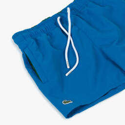 Lacoste-Boys Blue Crocodile Swim Shorts | Childrensalon Outlet