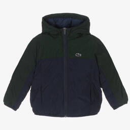 Lacoste-Boys Blue & Green Padded Jacket | Childrensalon Outlet