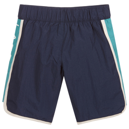 Lacoste-Boys Blue Logo Swim Shorts | Childrensalon Outlet