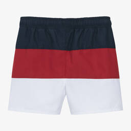 لاكوست-شورت سباحة مقلم لون أزرق وأحمر وأبيض للأولاد | Childrensalon Outlet