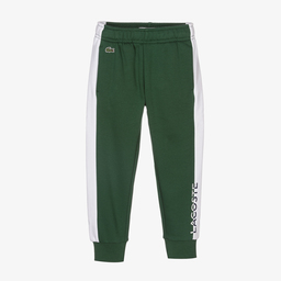 لاكوست-Boys Green Cotton Joggers | Childrensalon Outlet