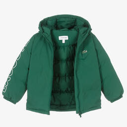Lacoste-Boys Green Padded Jacket | Childrensalon Outlet