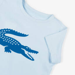 Lacoste-Boys Sky Blue Crocodile Emblem Tee | Childrensalon Outlet