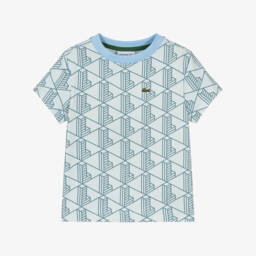 Lacoste-Футболка из хлопка с небесным монограммой для мальчиков | Childrensalon Outlet