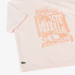 Lacoste-Boys Soft Orange Crocodile Tee | Childrensalon Outlet