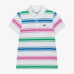 Lacoste-Boys Striped Cotton Polo Essential | Childrensalon Outlet