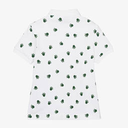 Lacoste-Boys White Crocodile Paws Polo Shirt | Childrensalon Outlet