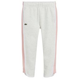 Lacoste-Girls Grey & Pink Joggers | Childrensalon Outlet