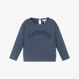 Lacoste-Кремовый хлопковый пуловер с логотипом для девочек | Childrensalon Outlet