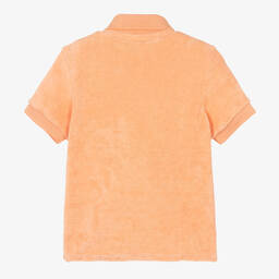 Lacoste-Girls Orange Towelling Polo Shirt | Childrensalon Outlet
